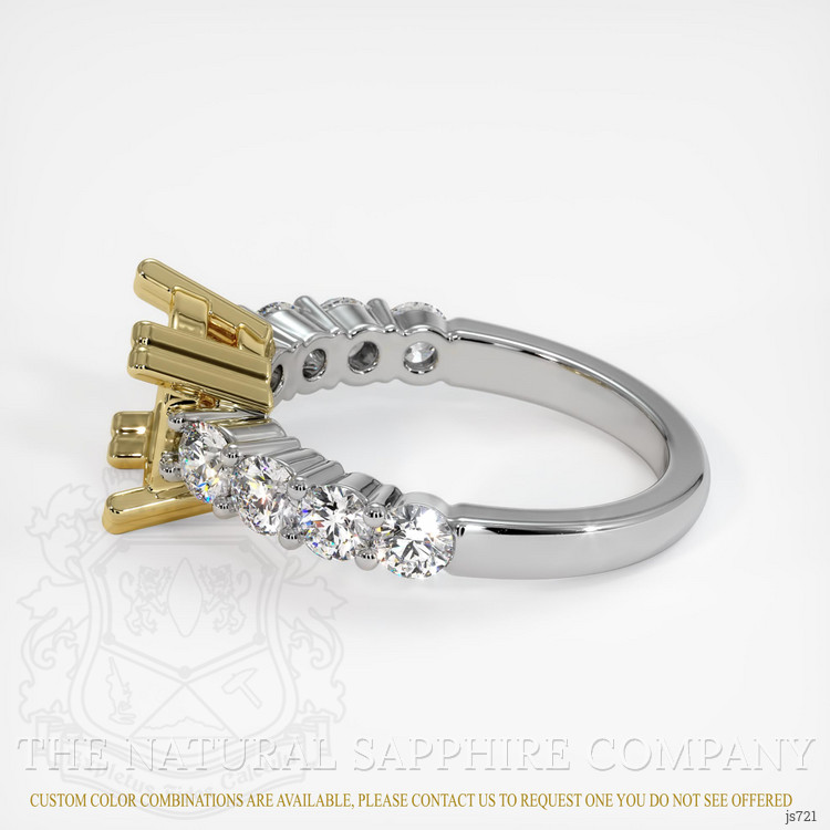 18K Yellow & White Accent Stones Ring Setting