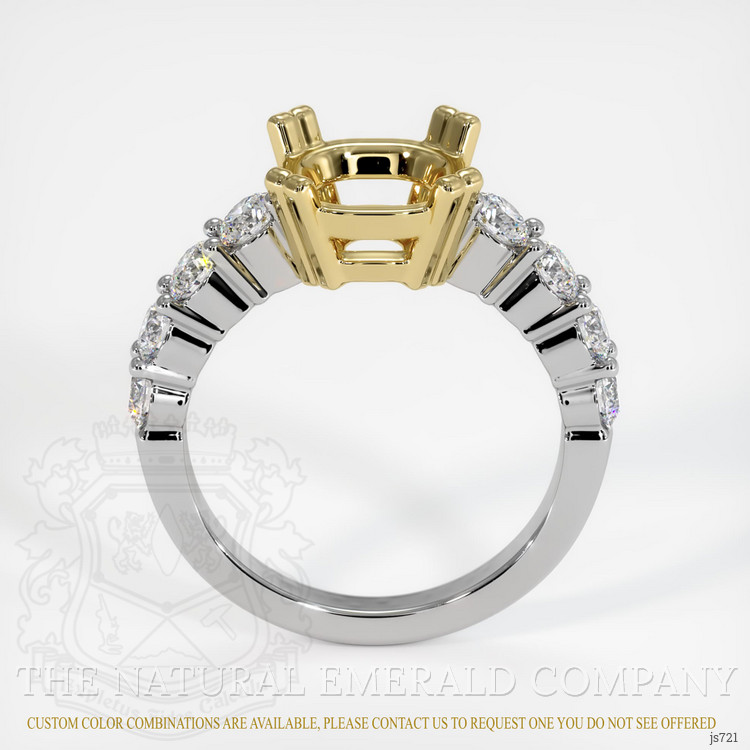 18K Yellow & White Accent Stones Ring Setting