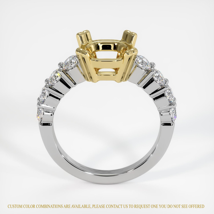 18K Yellow & White Accent Stones Ring Setting