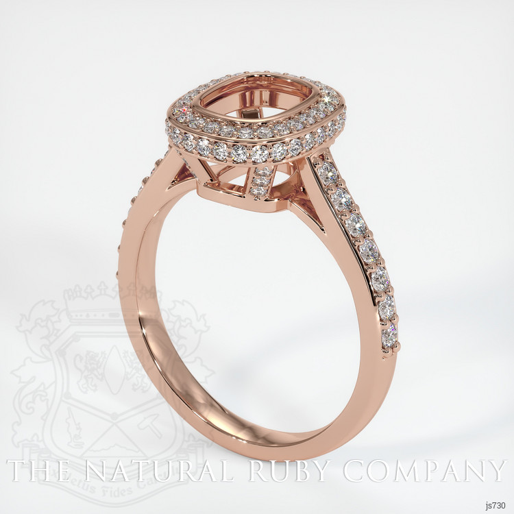 14K Rose Gold Pave Ring Setting