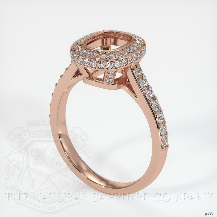14K Rose Gold Pave Ring Setting