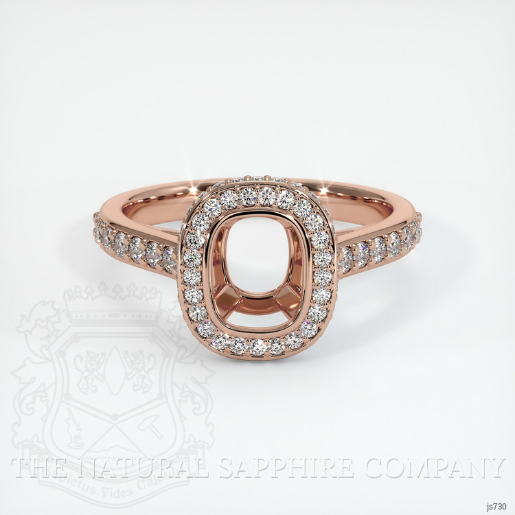 14K Rose Gold Pave Ring Setting