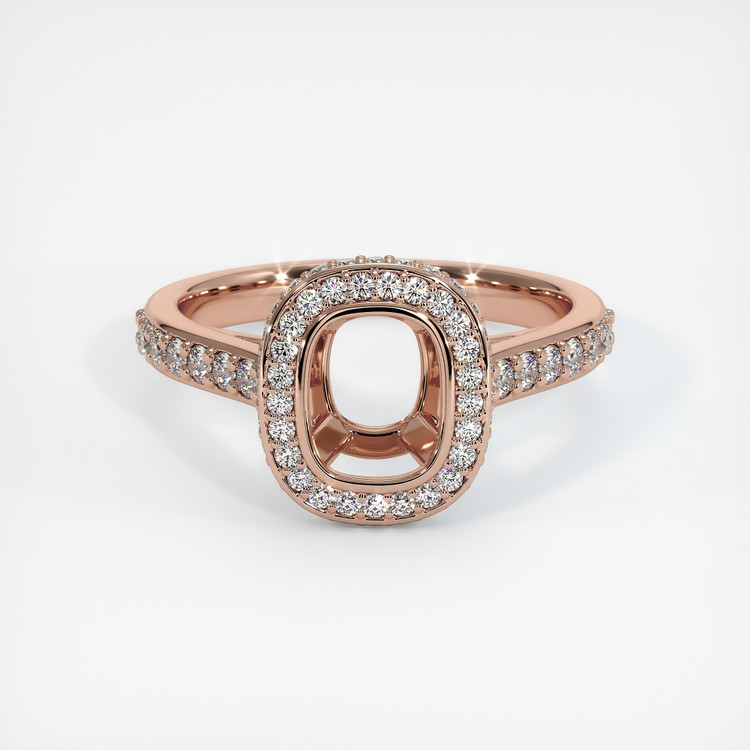 14K Rose Gold Pave Ring Setting