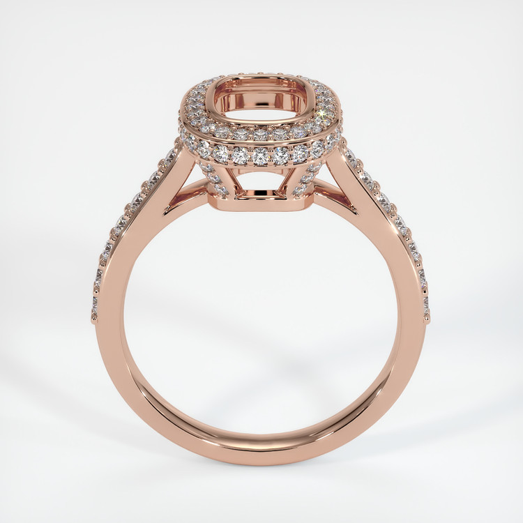 14K Rose Gold Pave Ring Setting