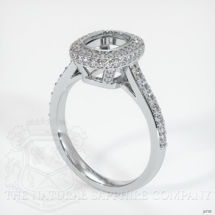 14K White Gold Pave Ring Setting