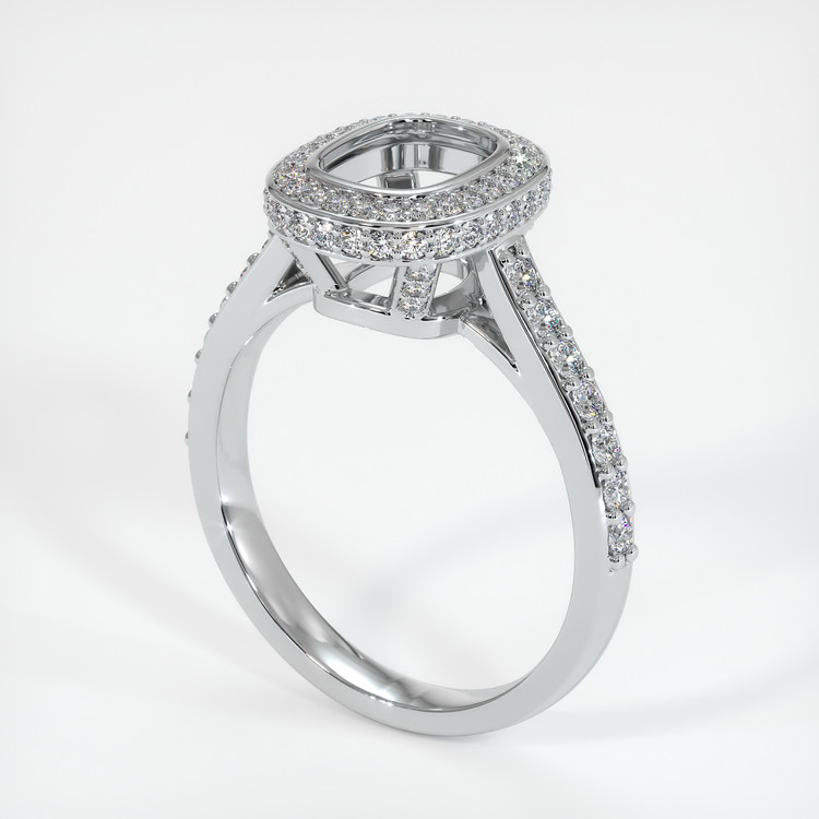 18K White Gold Pave Ring Setting