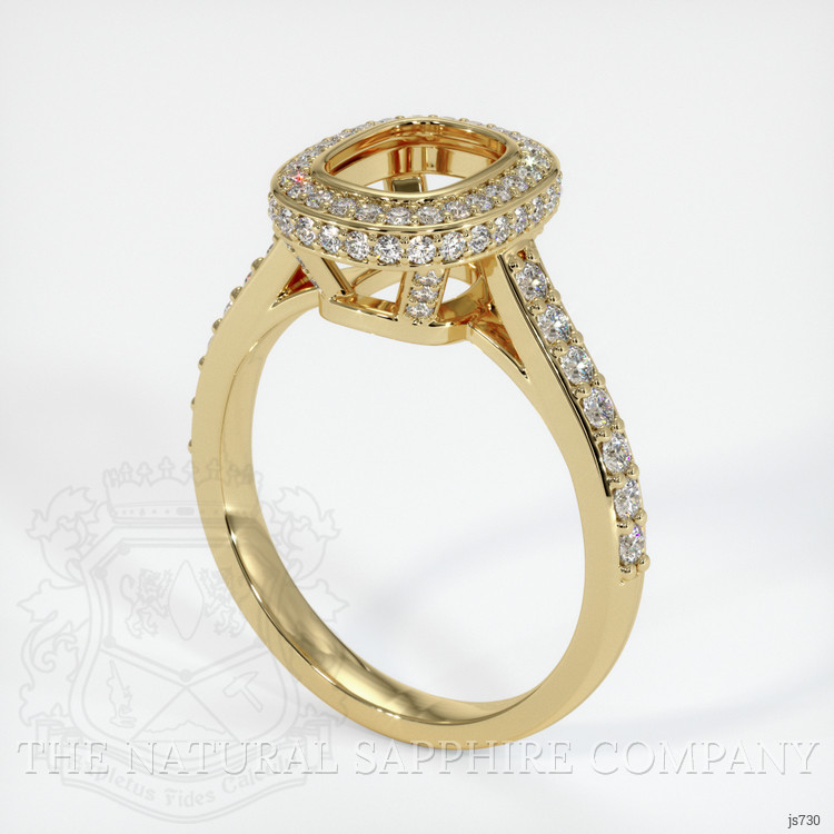 14K Yellow Gold Pave Ring Setting