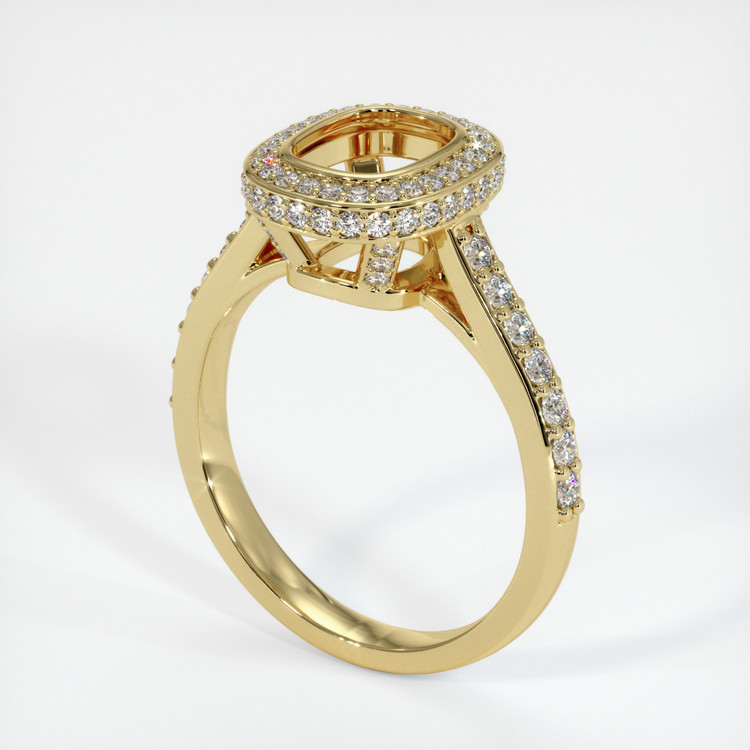 18K Yellow Gold Pave Ring Setting
