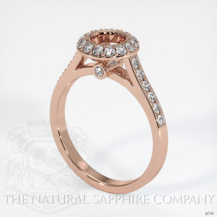 14K Rose Gold Pave Ring Setting