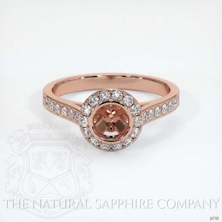 14K Rose Gold Pave Ring Setting