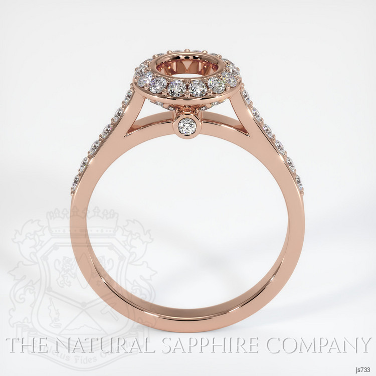 14K Rose Gold Pave Ring Setting