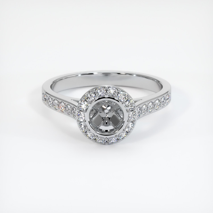 14K White Gold Pave Ring Setting