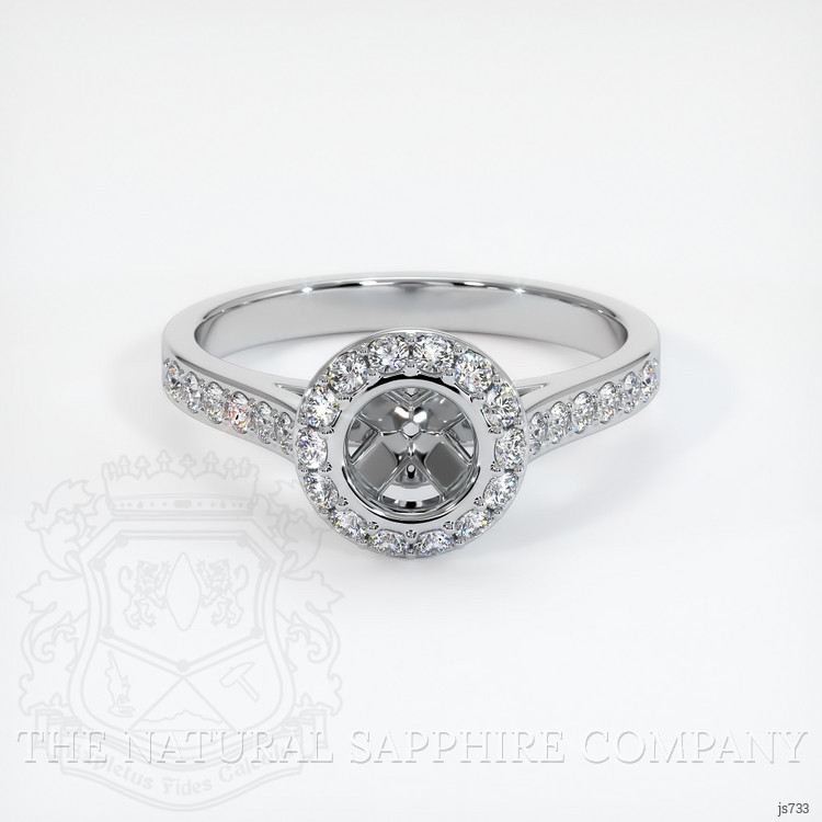 14K White Gold Pave Ring Setting