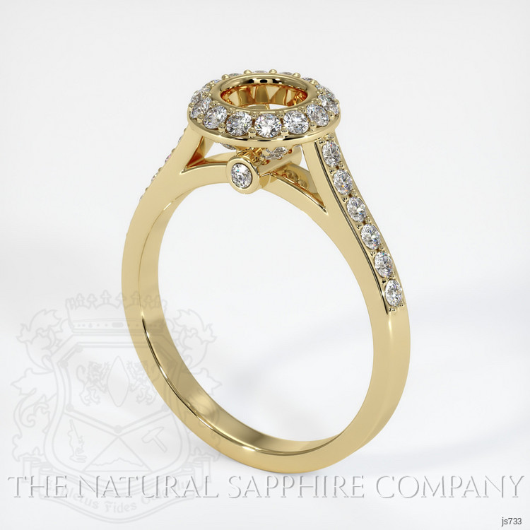 14K Yellow Gold Pave Ring Setting