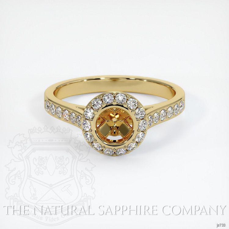 14K Yellow Gold Pave Ring Setting