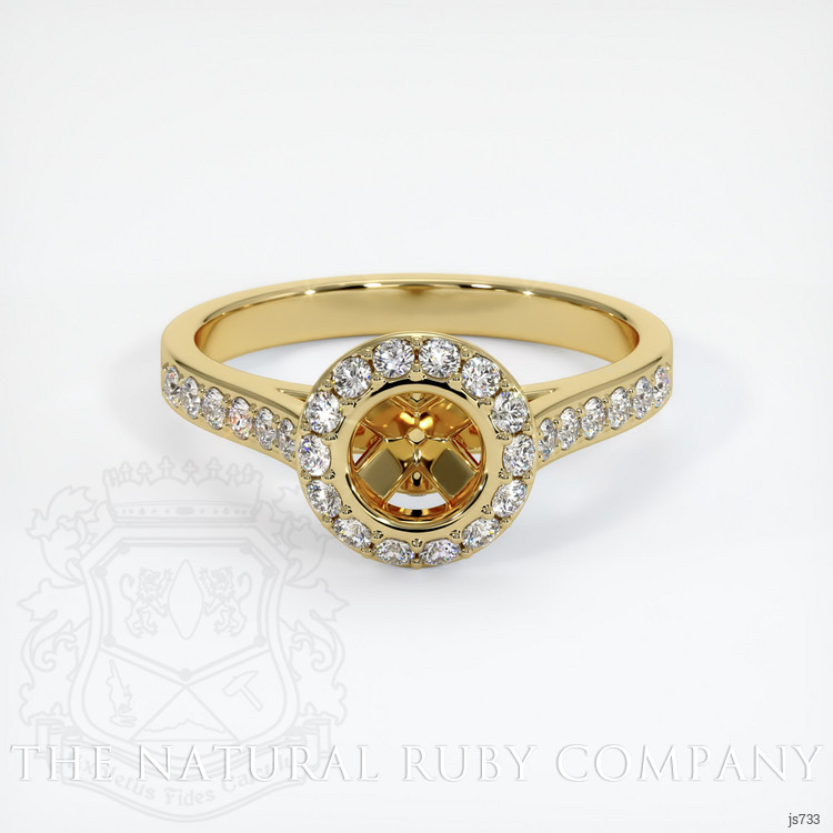 18K Yellow Gold Pave Ring Setting