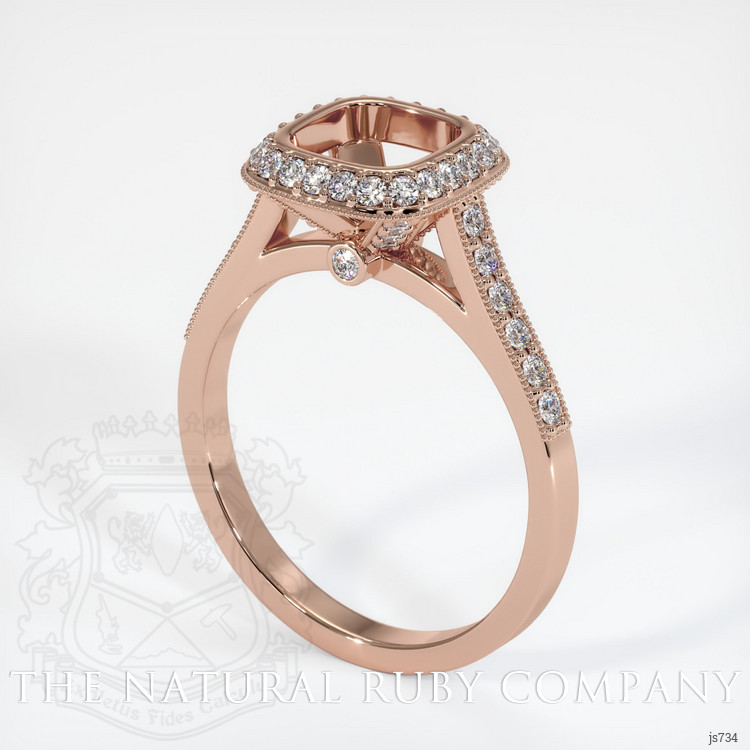 14K Rose Gold Pave Ring Setting