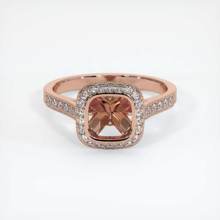 14K Rose Gold Pave Ring Setting