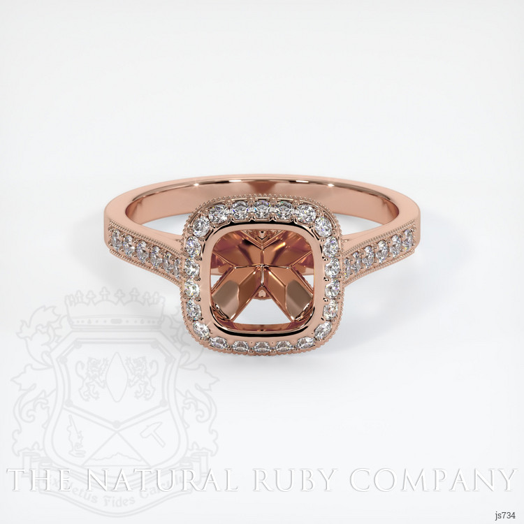14K Rose Gold Pave Ring Setting
