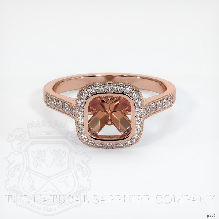 14K Rose Gold Pave Ring Setting