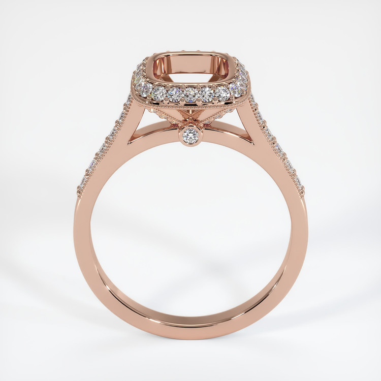 14K Rose Gold Pave Ring Setting