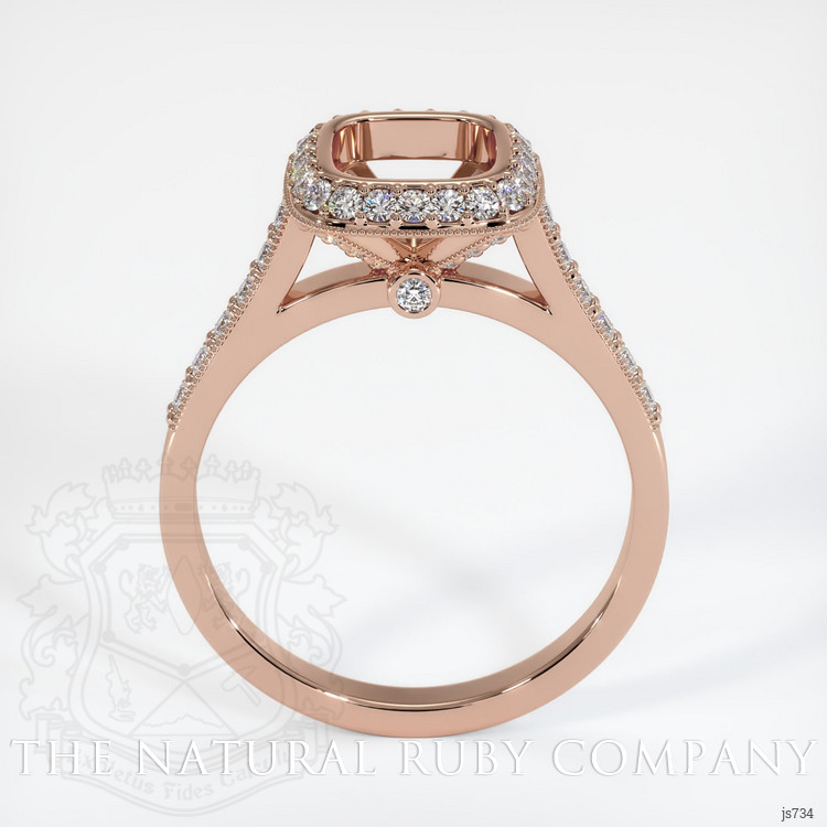 14K Rose Gold Pave Ring Setting
