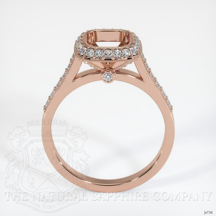 14K Rose Gold Pave Ring Setting