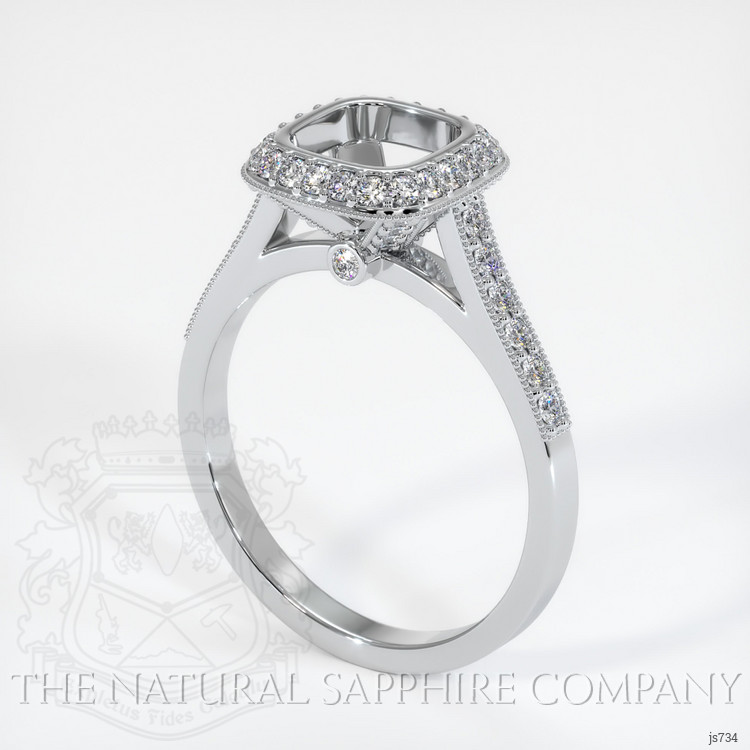 14K White Gold Pave Ring Setting