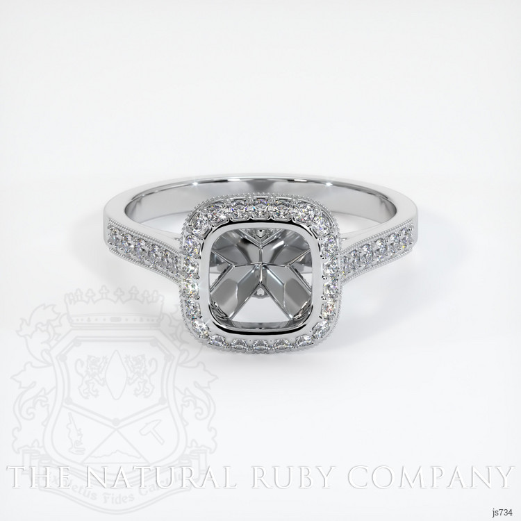 14K White Gold Pave Ring Setting