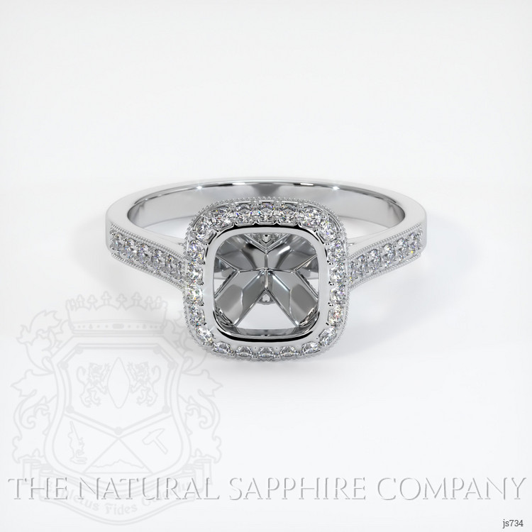 14K White Gold Pave Ring Setting