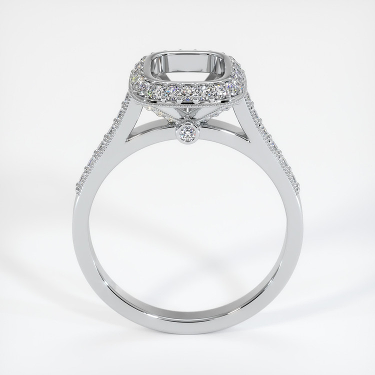 14K White Gold Pave Ring Setting