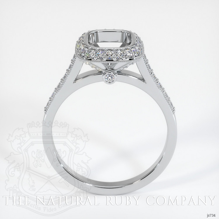14K White Gold Pave Ring Setting