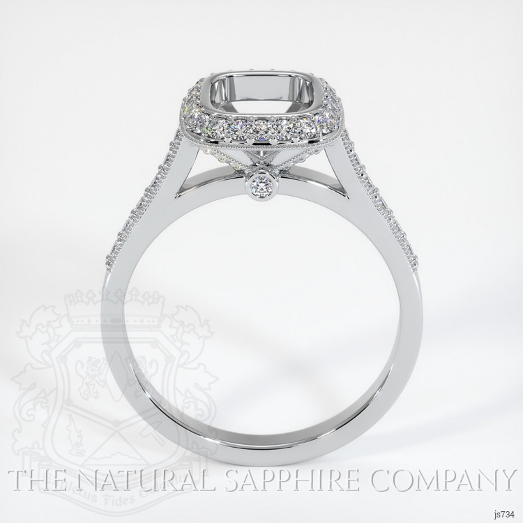 14K White Gold Pave Ring Setting
