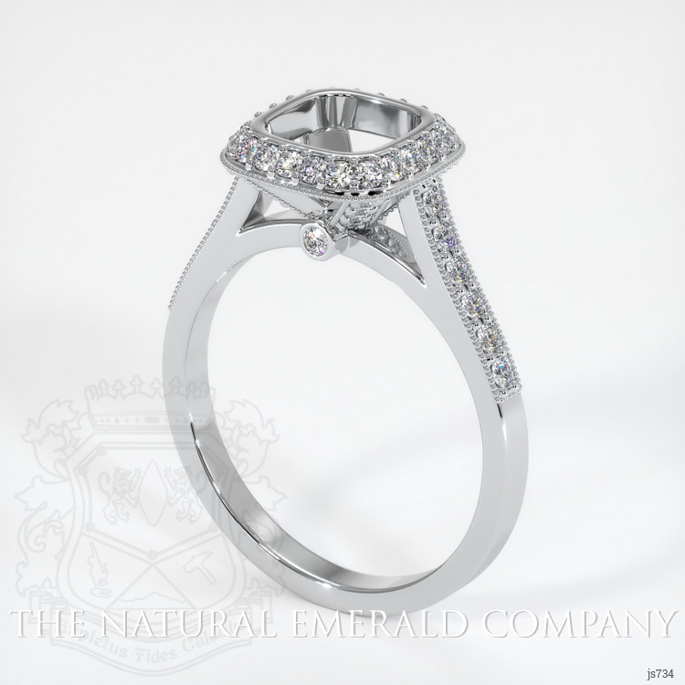 Pave Ring Setting 18K White Gold Pave Ring Setting #JS734W18 | The Natural Emerald Company