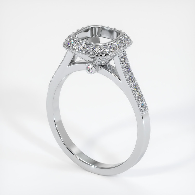 18K White Gold Pave Ring Setting