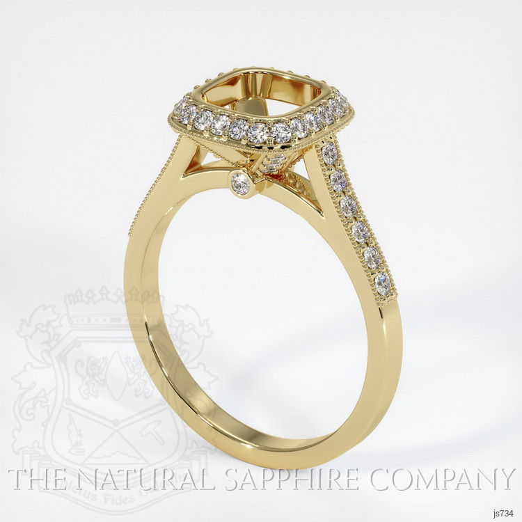 14K Yellow Gold Pave Ring Setting
