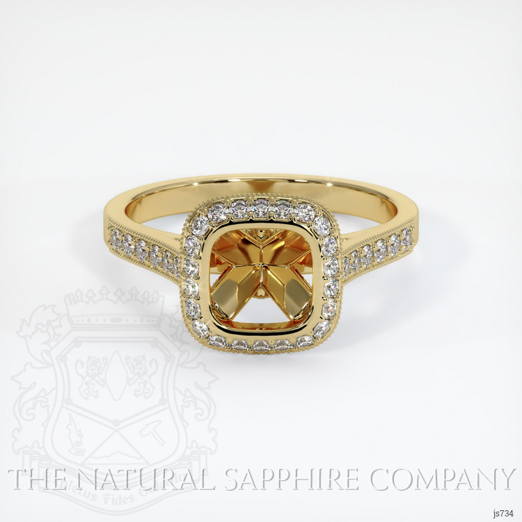 14K Yellow Gold Pave Ring Setting