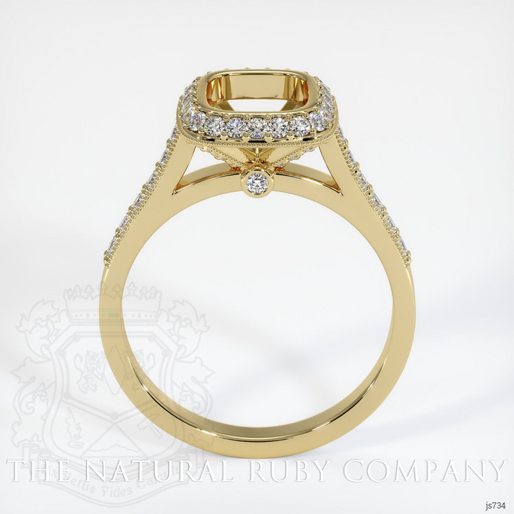 14K Yellow Gold Pave Ring Setting