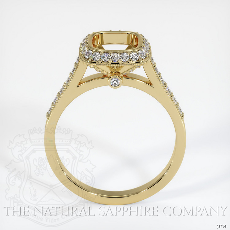 14K Yellow Gold Pave Ring Setting
