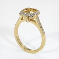 Pave Emerald Ring 3.85 Ct., 18K Yellow Gold Combination Setting