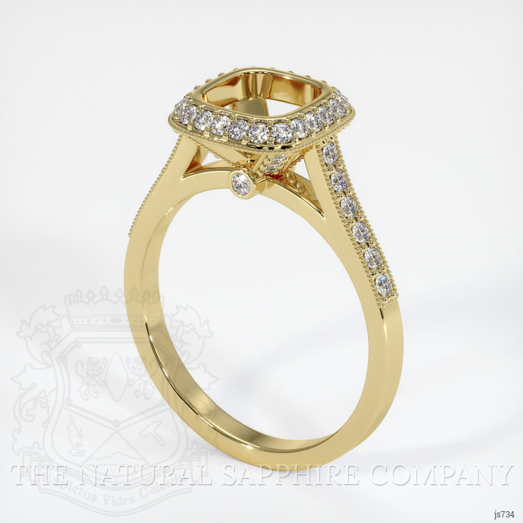 18K Yellow Gold Pave Ring Setting
