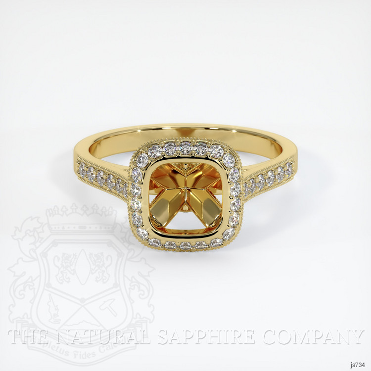 18K Yellow Gold Pave Ring Setting
