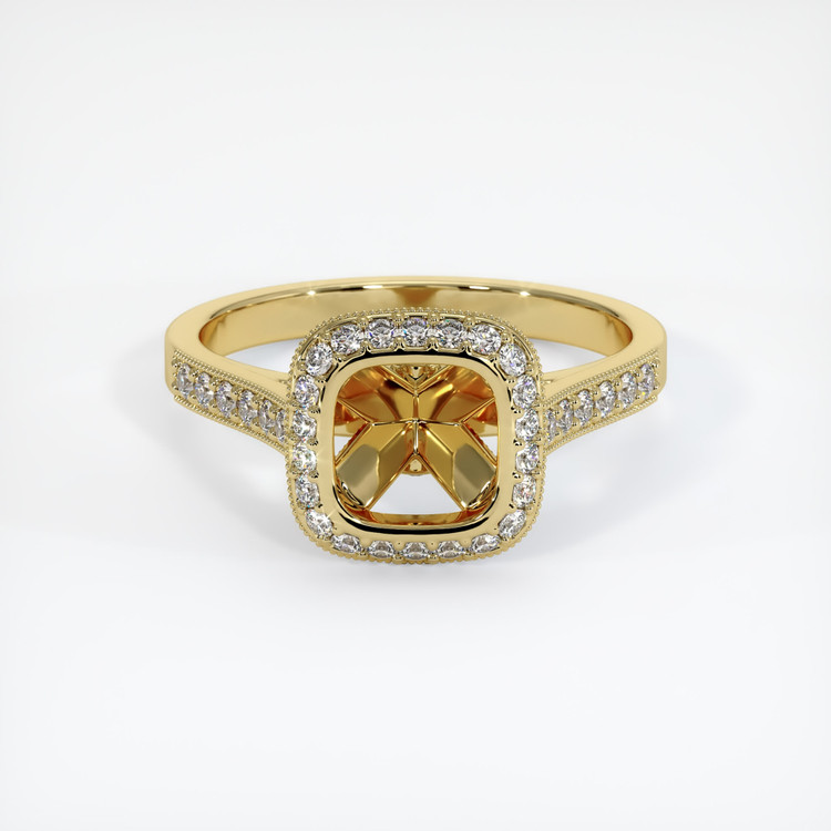 18K Yellow Gold Pave Ring Setting