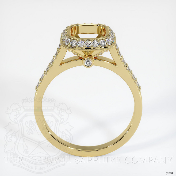 18K Yellow Gold Pave Ring Setting
