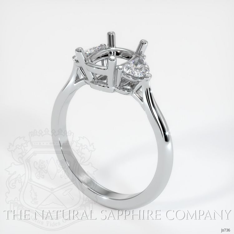 Platinum 950 Three Stone Ring Setting