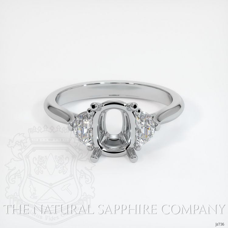 Platinum 950 Three Stone Ring Setting