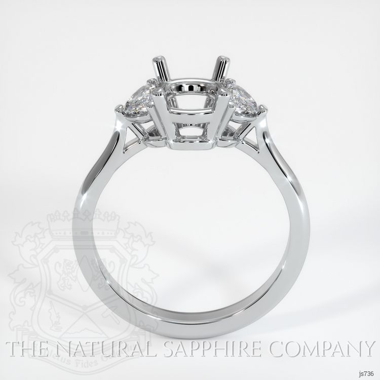 Platinum 950 Three Stone Ring Setting