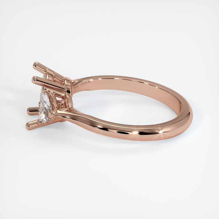 14K Rose Gold Three Stone Ring Setting