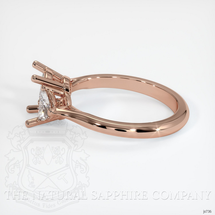 14K Rose Gold Three Stone Ring Setting