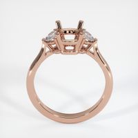 14K Rose Gold Three Stone Ring Setting Image